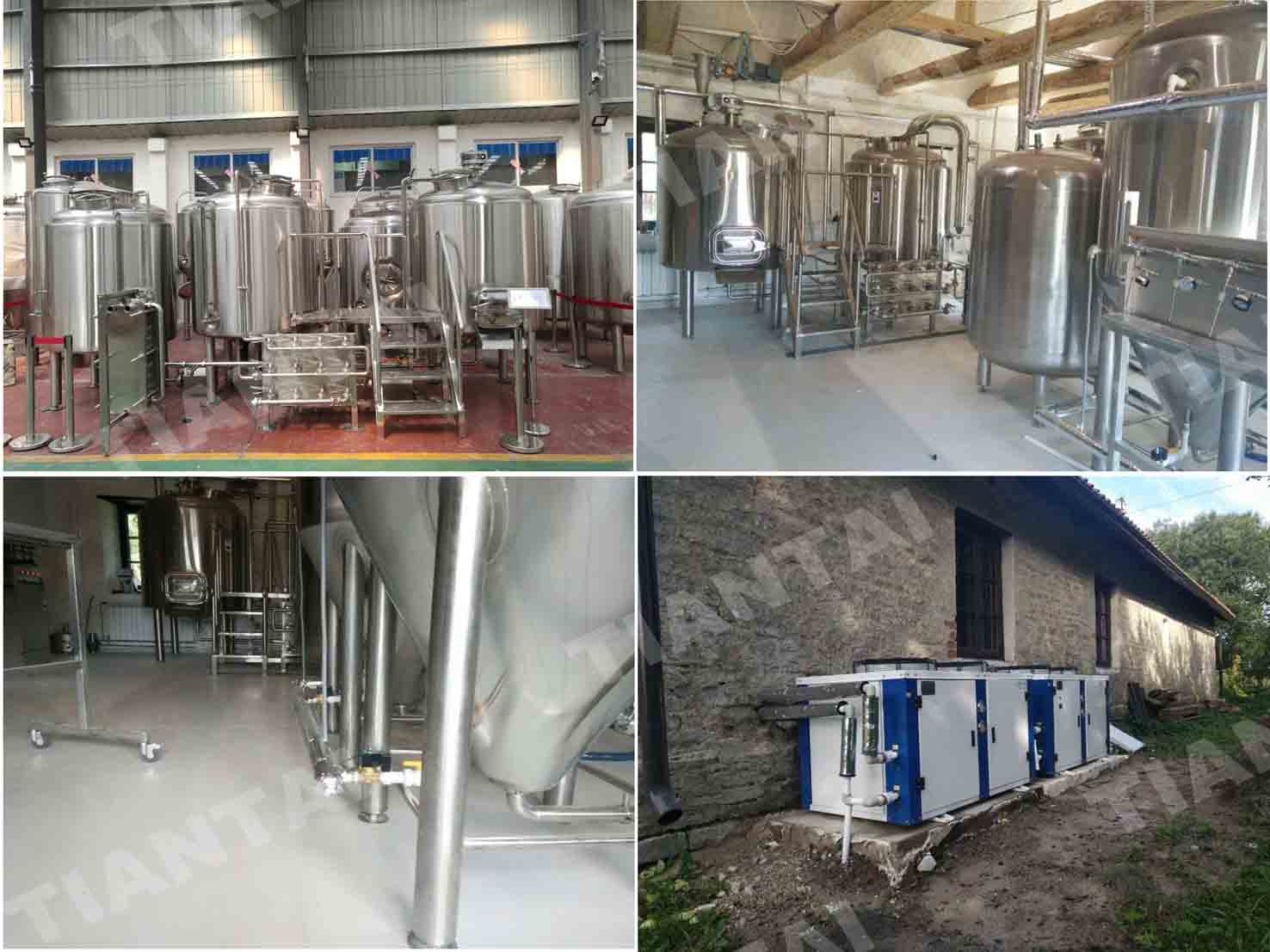 Steam heated 1000L beer brewing system
